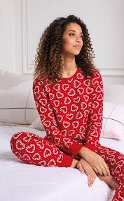 Pigiama Jadea art.5222 in morbido cotone caldo con stampa Candy Canes all over